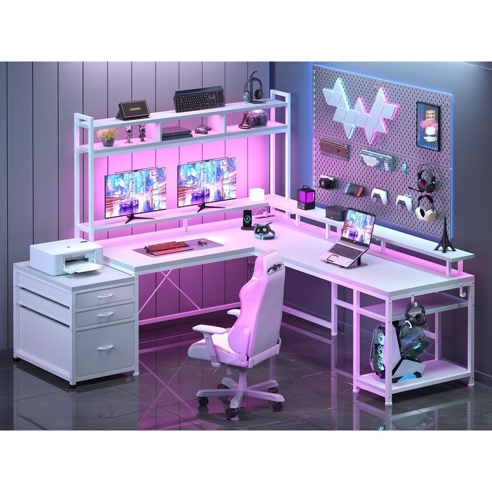 Desk Setup L Shaped - مكتب على شكل حرف L بطول