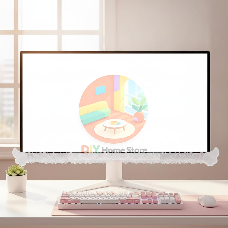 Setup Desk Monitor - زينة شاشة مونيتور من الدانتيل الملون