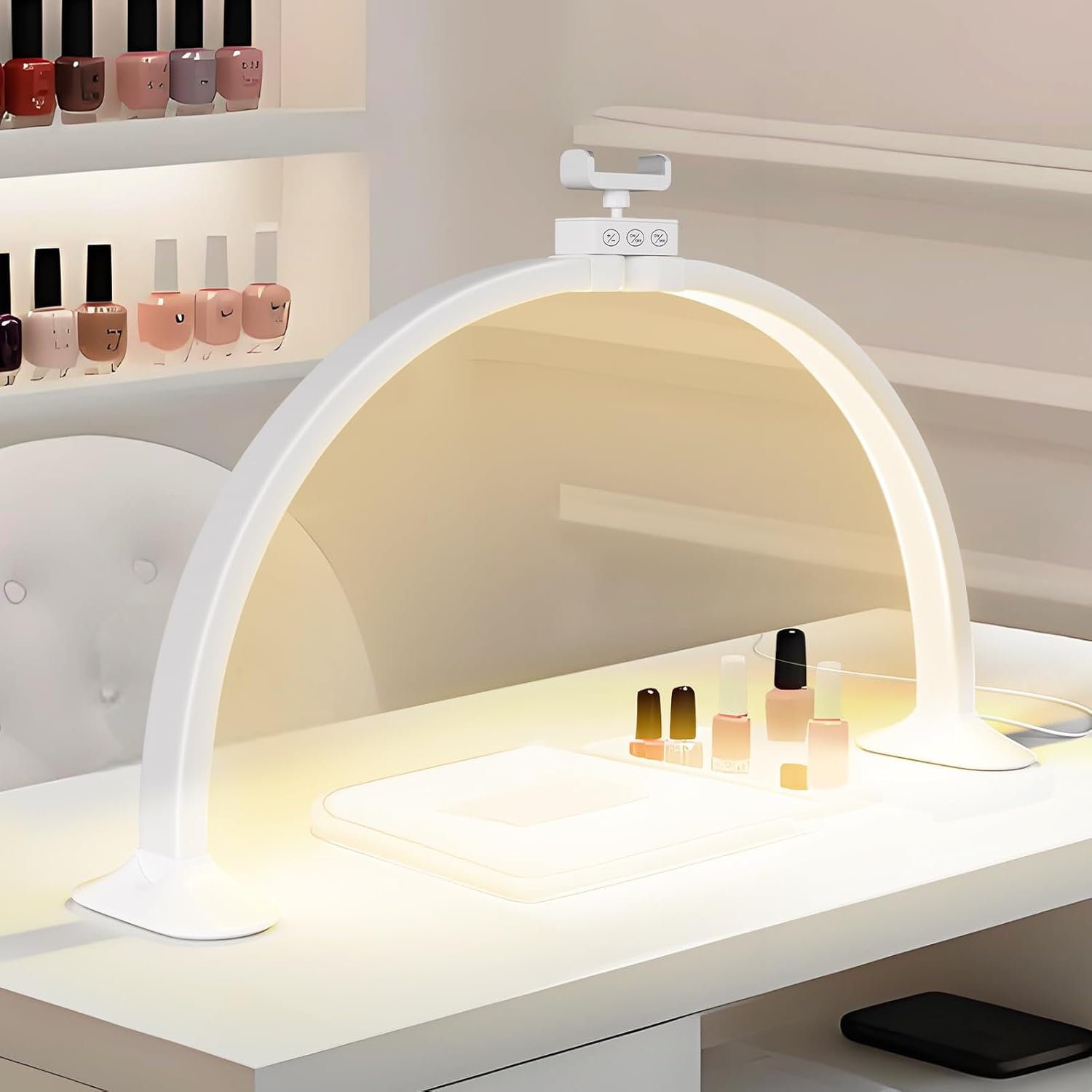 Desk Setup Lamp - نصف القمر ضوء U-شكل مسمار الفن