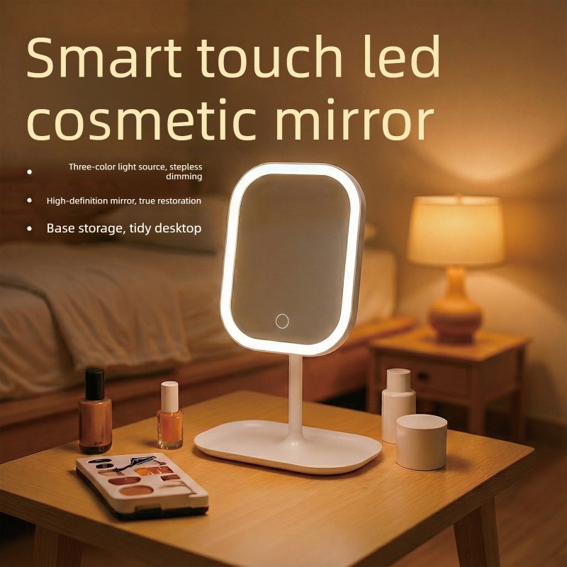 Desk Setup Lamp - مرآة تجميل حديثة بإضاءة LED للمكتب،