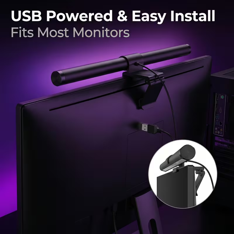 شريط إضاءة LED للشاشة مع جهاز  - مراجعة Desk Setup Lamp وسعره