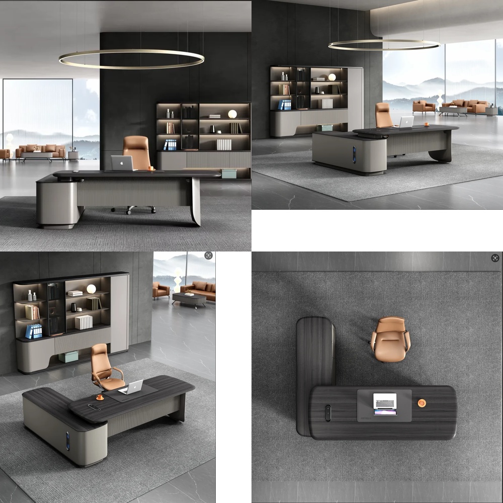 مكتب تنفيذي فاخر على شكل حرف L - مراجعة Desk Setup L Shaped وسعره