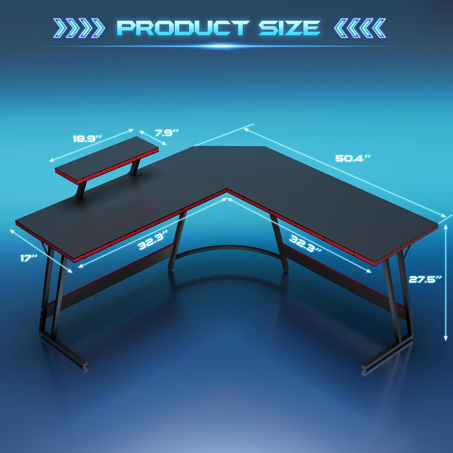 طاولة ألعاب على شكل حرف L قابل - مراجعة Desk Setup L Shaped وسعره