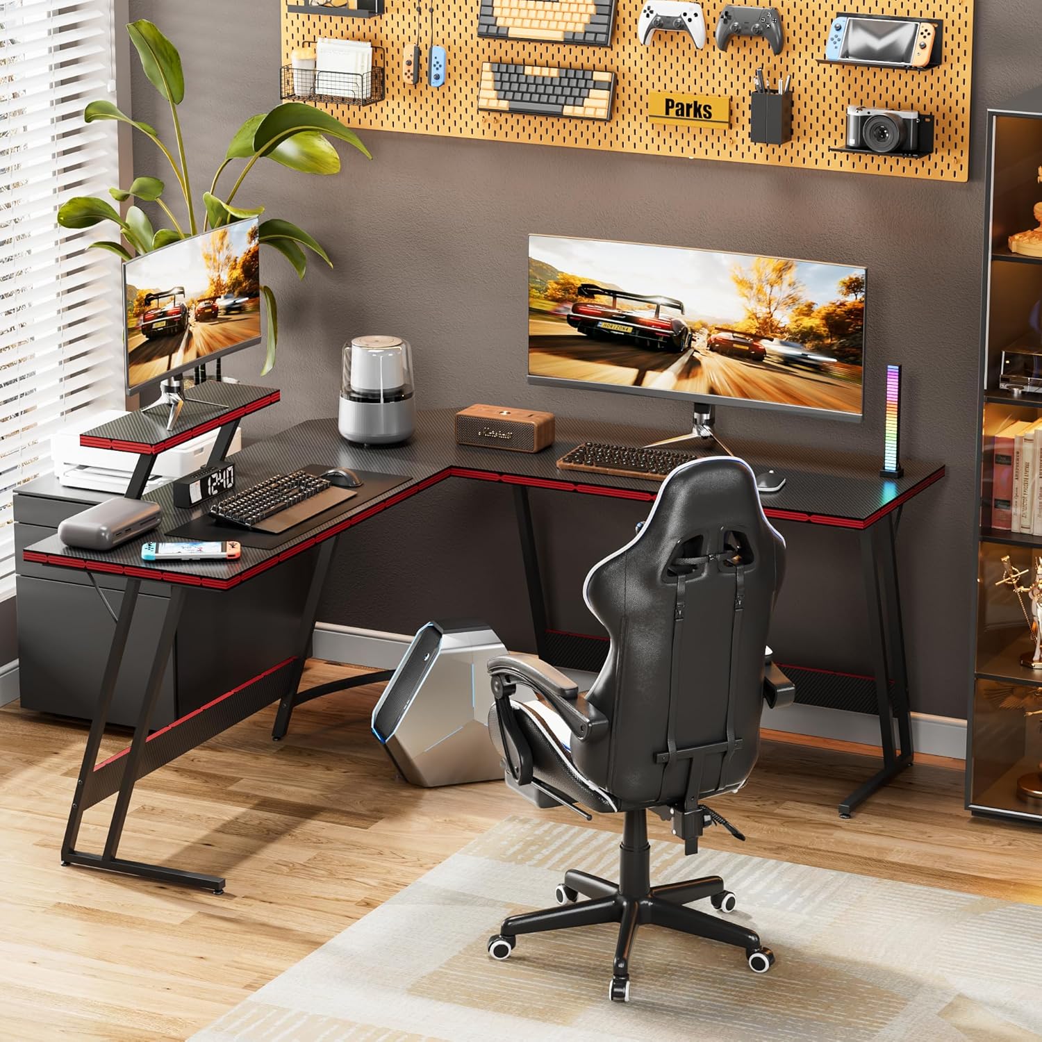 طاولة ألعاب على شكل حرف L قابل - مراجعة Desk Setup L Shaped وسعره