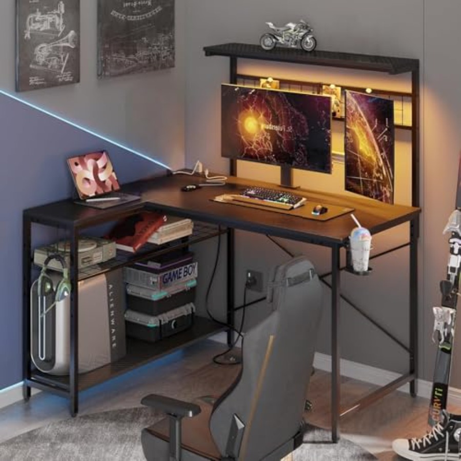 مكتب ألعاب بحجم 42 بوصة، مزود  - مراجعة Desk Setup L Shaped وسعره
