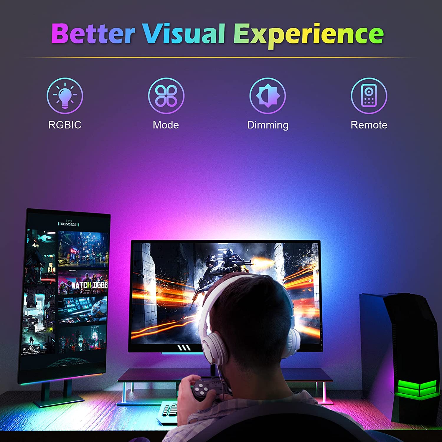 شريط إضاءة تحت الشاشة RGB Drea - مراجعة Setup Desk Monitor وسعره